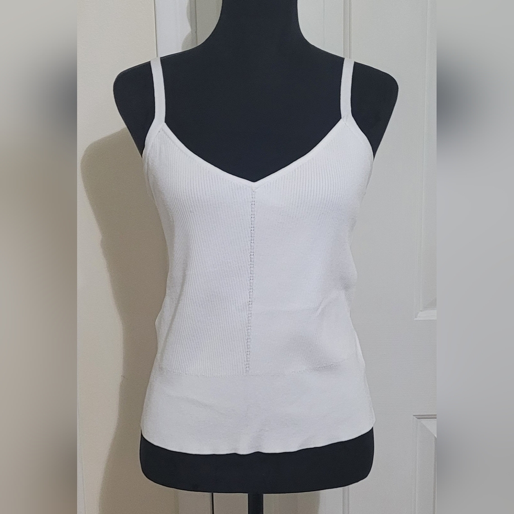 Bar III Woman's Ribbed Tank Top NWOT White Size XL - Picture 2 of 9